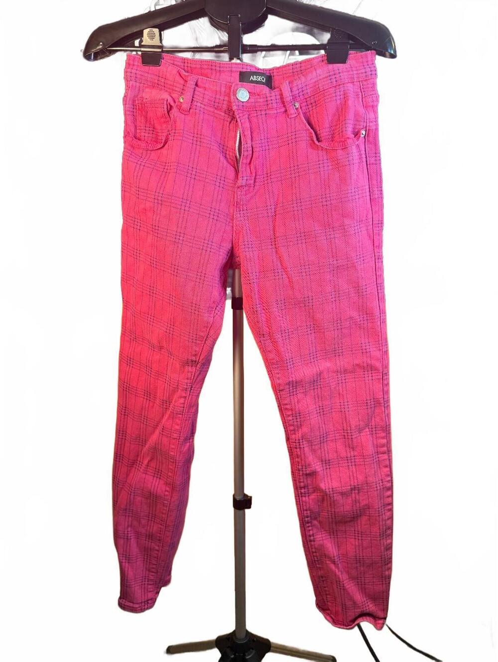 Absecai sz 34 Pink Plaid all over Skinny Pants punk rock